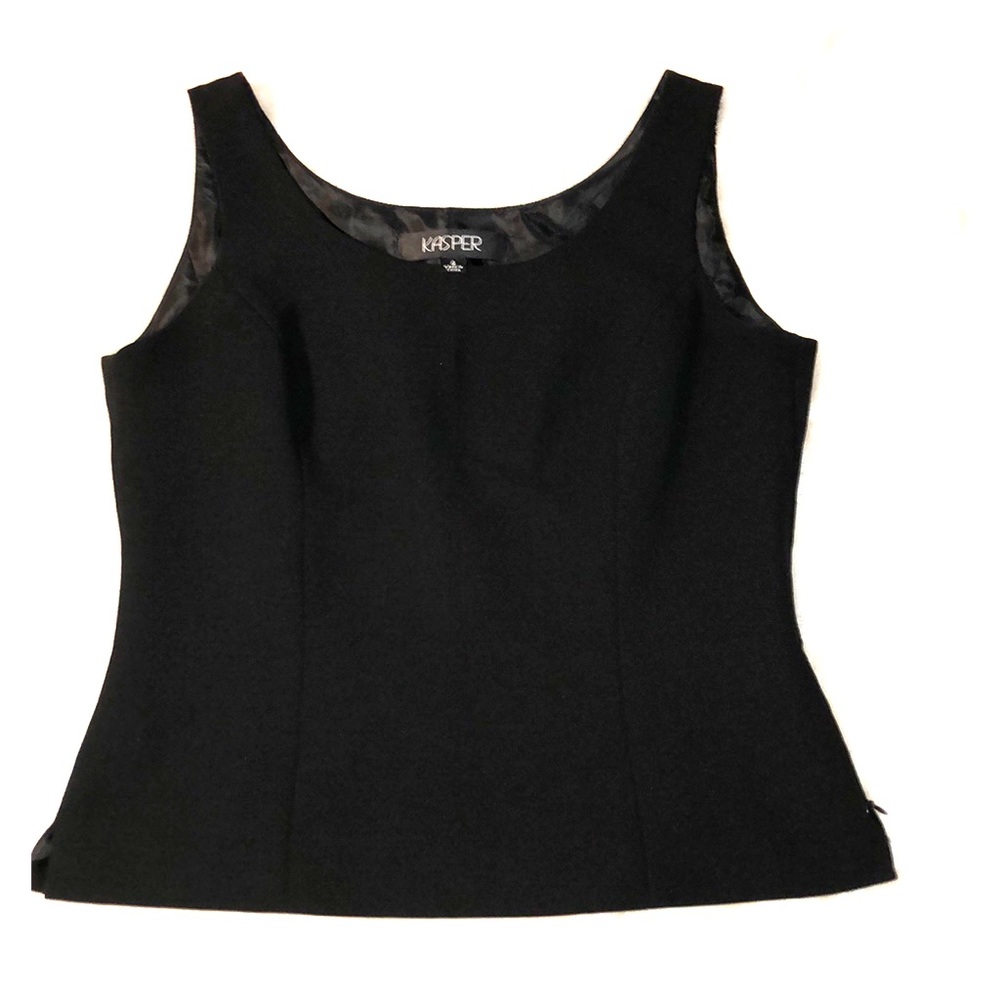 Kasper woman’s black sleeveless tank top zip up
